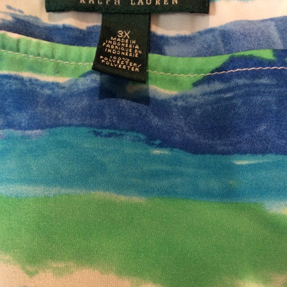 🍀EUC 3X BEAUTIFUL❣️TUNICTOP Ralph Lauren 💙💚💙💚 - Picture 6 of 6